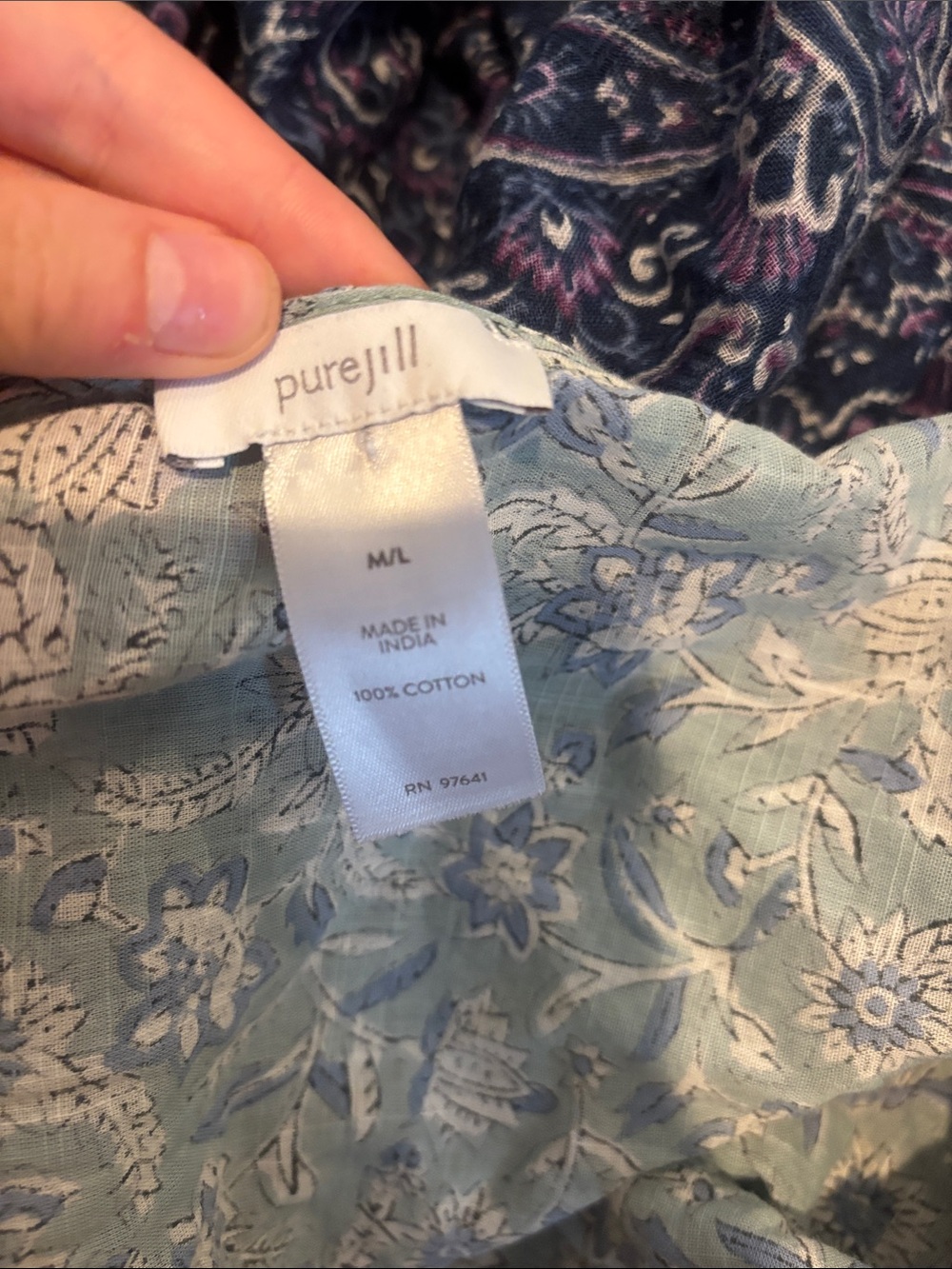 Lightweight Open-Front Cardigans in Navy Paisley & Pale Blue Floral - Size M-L - Picture 11 of 12